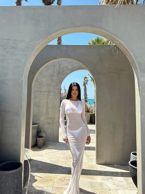 Mesh See-through Off Shoulder Sexy Maxi Dresses