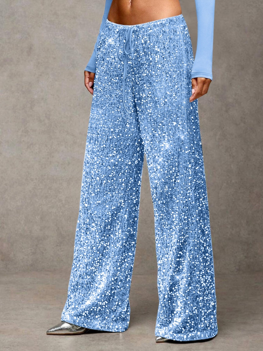 Drawstring Slimming Stretch Straight Leg Trousers