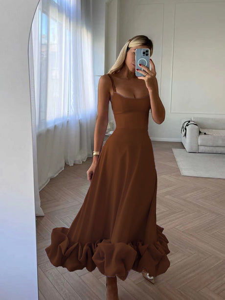 Large Skirt 3D Flowers Camisoles Maxi Dresses