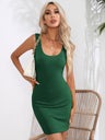 U-neck Hip-hugging Mini&Short Dresses