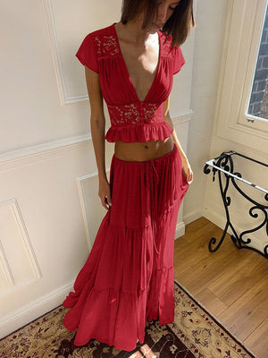 Silk Chiffon Cardigan T-shirt Loose See-through Long Dress With Tie