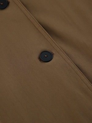 Liber Autumn Women's Buttons Solid Color Trench Coats