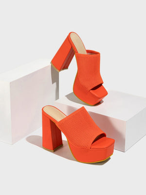 Flyknit Fashion Chunky Heel Waterproof Platform Outdoor Street Sandals