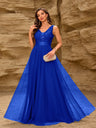 V-neck Embroidery Sequins Elegant Gauze Formal Dress Maxi Dresses