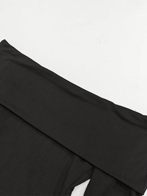 Liber Autumn Women's Off-shoulder Black and white color matching Long sleeve Mini&Short Dresses