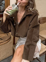 Short Corduroy Button-down Jacket