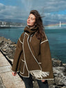 Wool Coat With Scarf And Tassels, Warm And Thick For Autumn And Winter.
