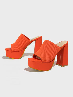Flyknit Fashion Chunky Heel Waterproof Platform Outdoor Street Sandals