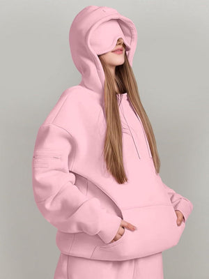 Sweats à capuche unis avec poche