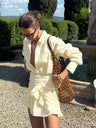 Pure Cotton Lapel Hip-hugging Shirts Mini&Short Dresses