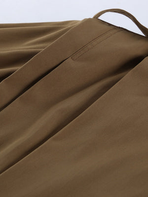 Liber Autumn Women's Buttons Solid Color Trench Coats