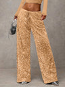 Drawstring Slimming Stretch Straight Leg Trousers