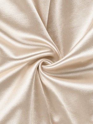 Champagne-colored Satin Belted V-neck Tank Top