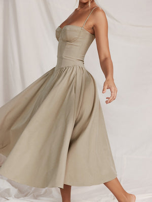 Camisoles Big Swing Solid Color Midi Dresses