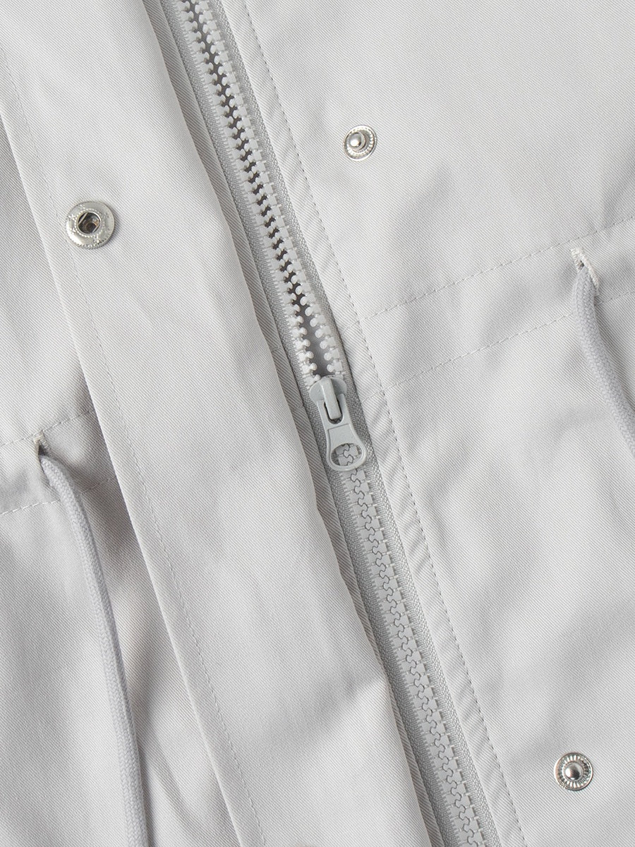 Stand-up Collar Mid-length Drawstring Waist Pure Cotton Trench Coat