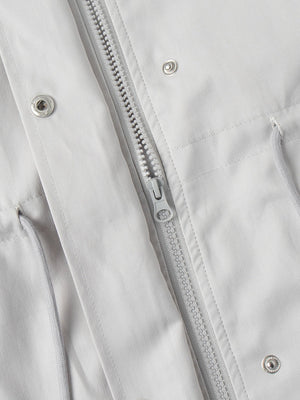 Stand-up Collar Mid-length Drawstring Waist Pure Cotton Trench Coat