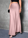 Simplicity Imitation Silk Solid Color Long Skirts