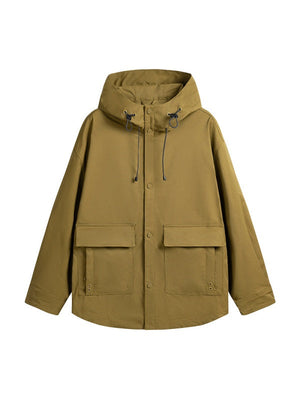 Water Proof Windproof Solid Color Hooded All-match Work Jacket