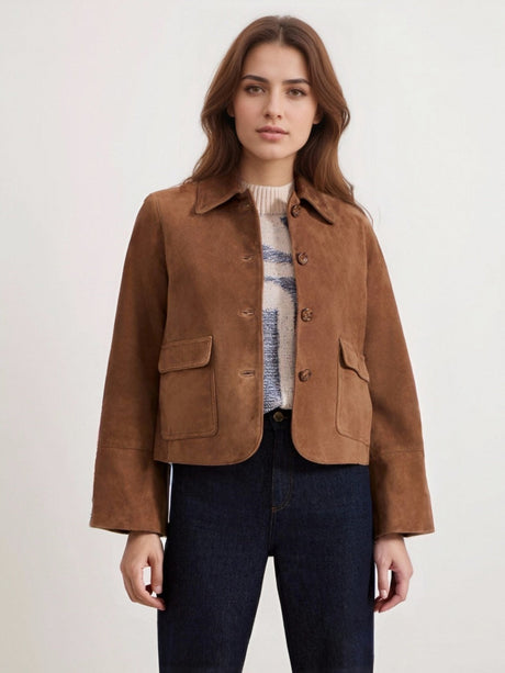 Liber Women's autumn button short clothing Patchwork jacket