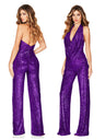 Sleeveless Halter Sequined Jumpsuit