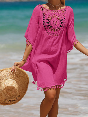 Short, Sexy Beachwear With Small Tassels For Sun Protection.