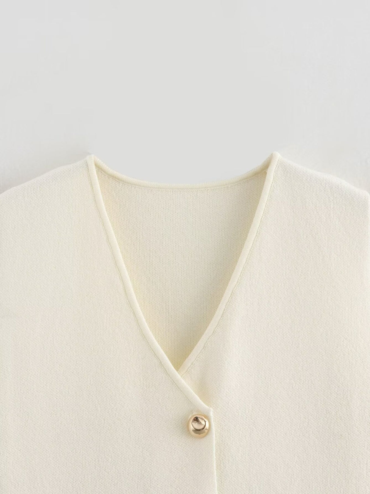 V-neck With Gold Buttons Vest Pleated Skirt 2-piece Sets