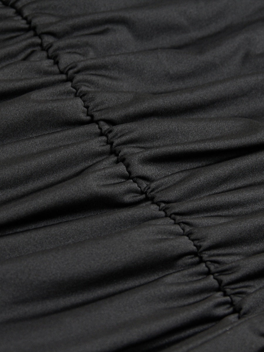 Deep V-neck Pleated Hip-hugging Backless Parties Mini&Short Dresses