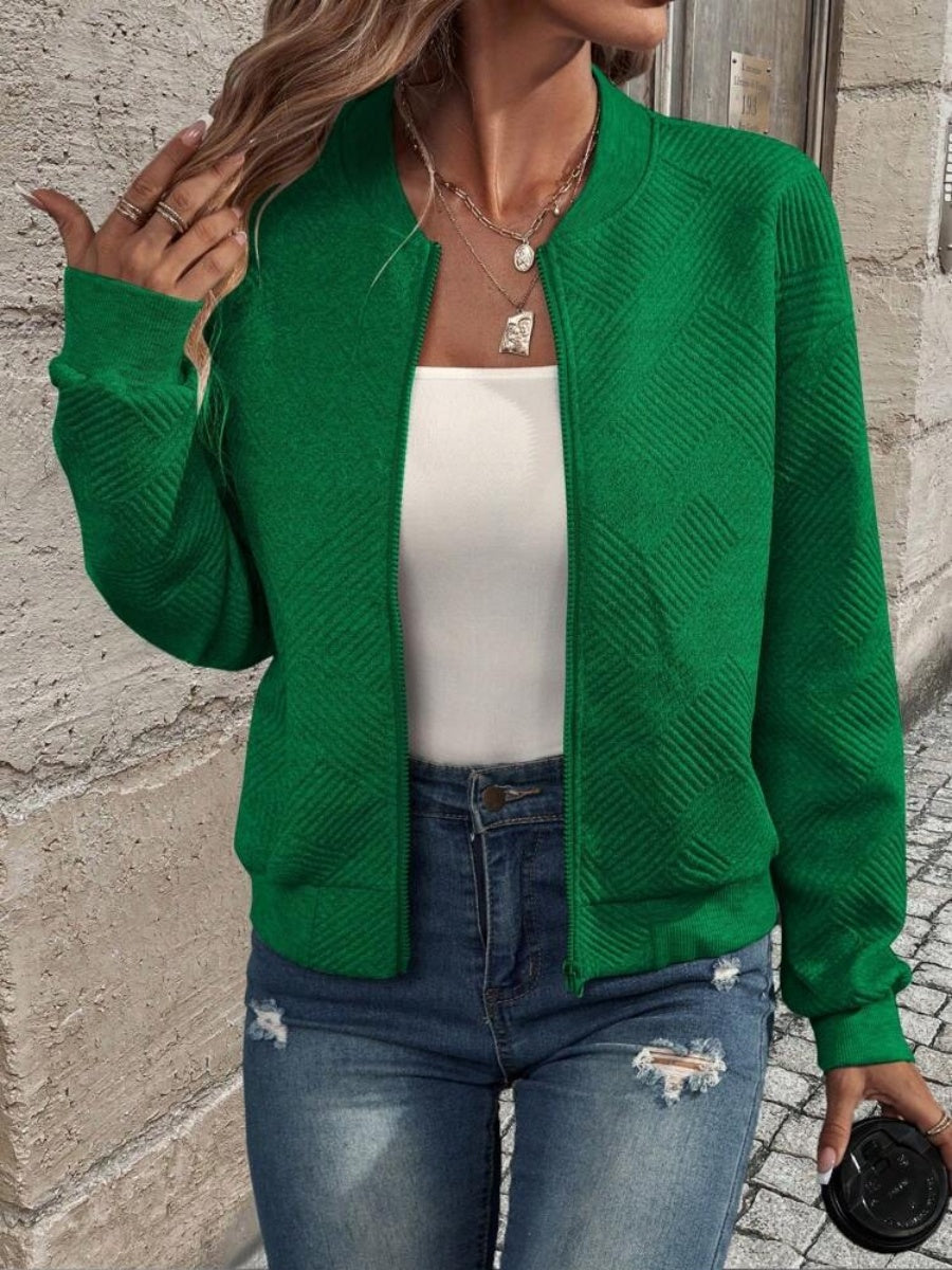 Liber Autumn Women's Zipper Geometric Patterns Jackets