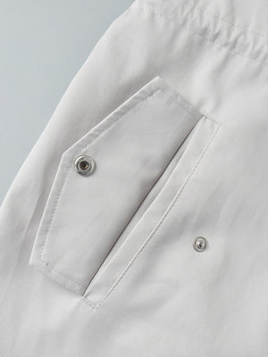 Stand-up Collar Mid-length Drawstring Waist Pure Cotton Trench Coat