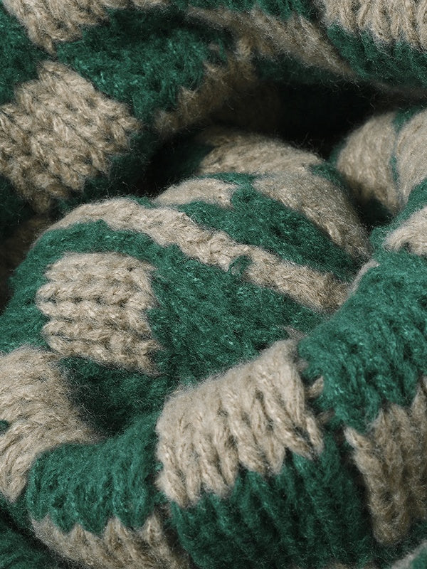 Karierte Mütze für großen Kopfumfang