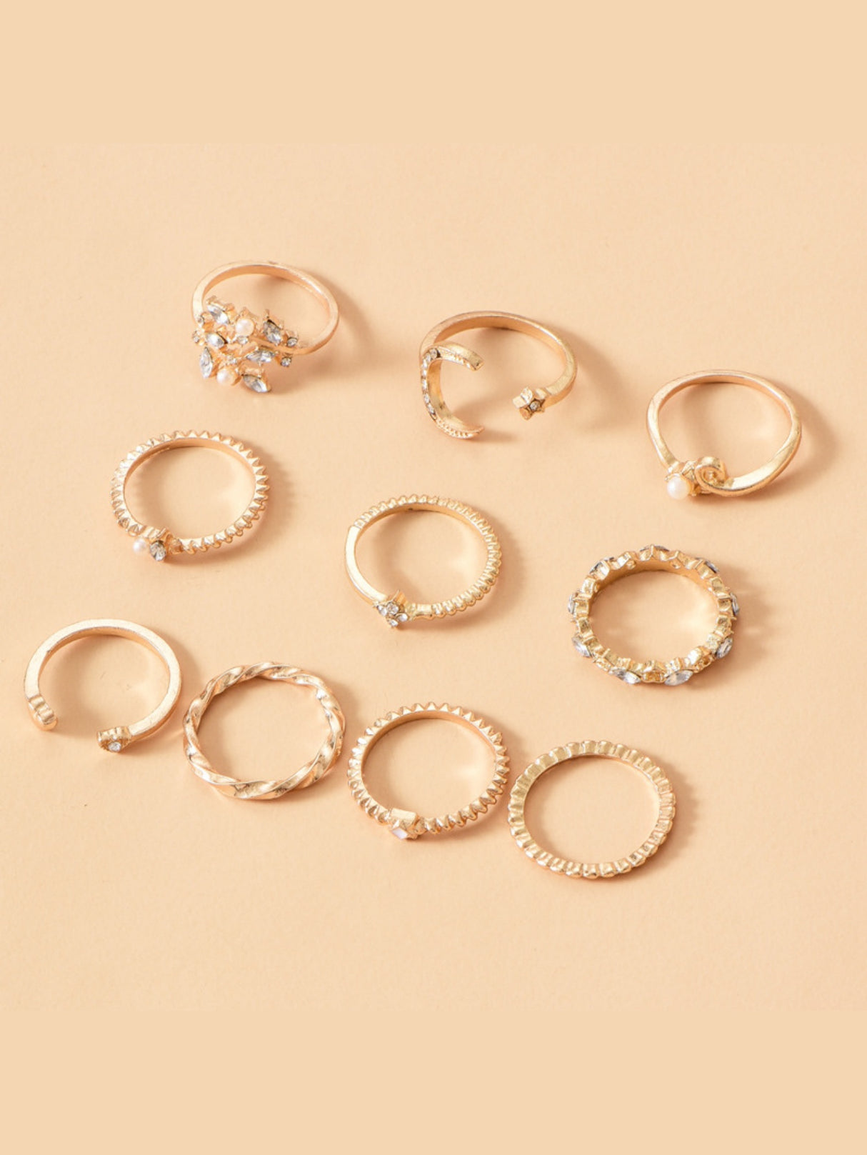 Star And Moon Diamond Ring Set