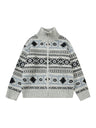 Fair Isle Contrasting Colors Jacquard Preppy Style Knitted Cardigan