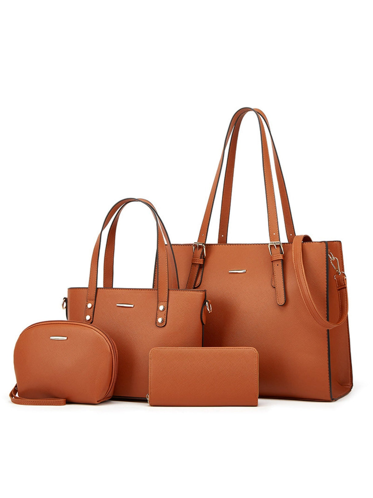4-piece Crocodile-embossed Tote Bag Set