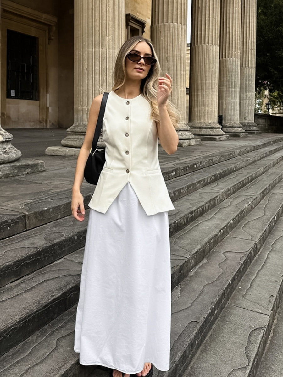 A-Swing Pocket White skirt