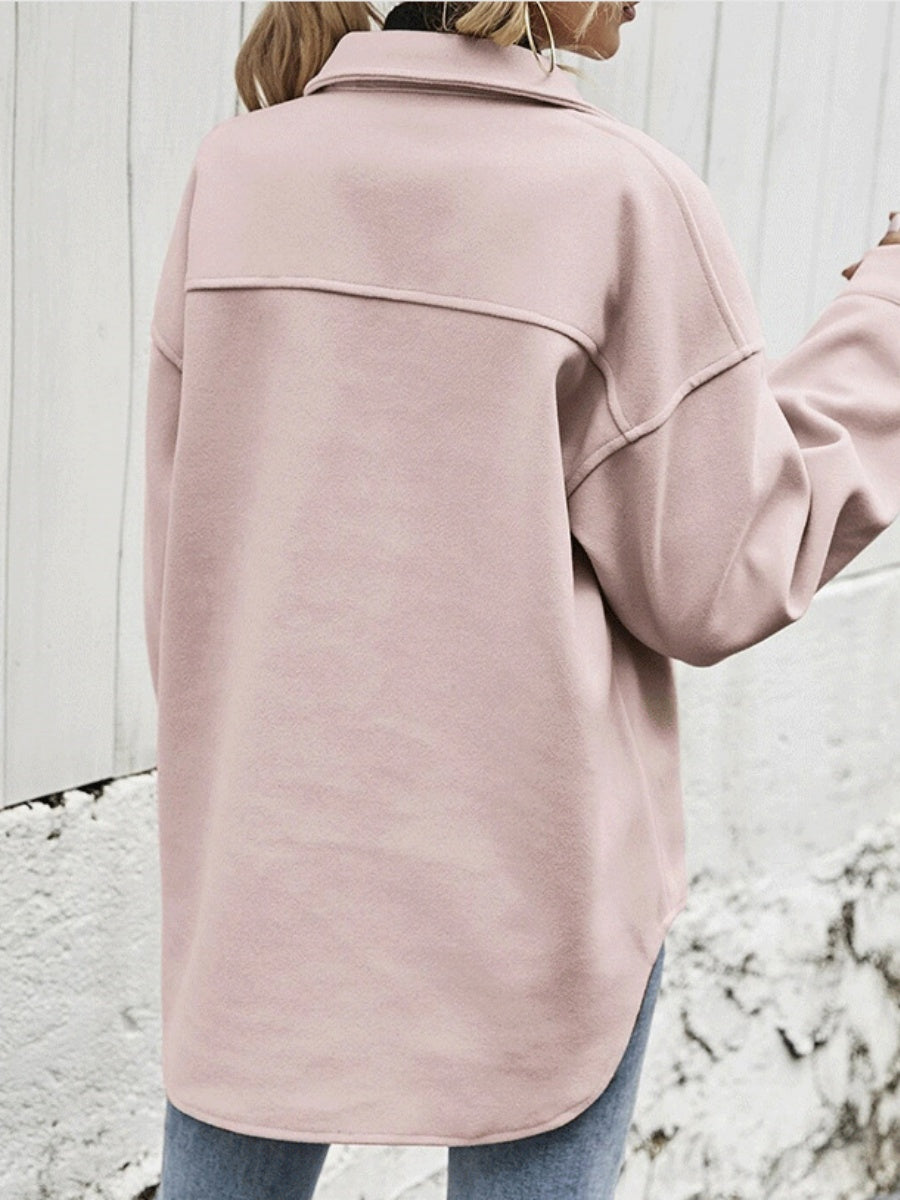 Loose-fitting Lapel Single Row Thickened Imitation Wool Daily Workplace Casual Jacket