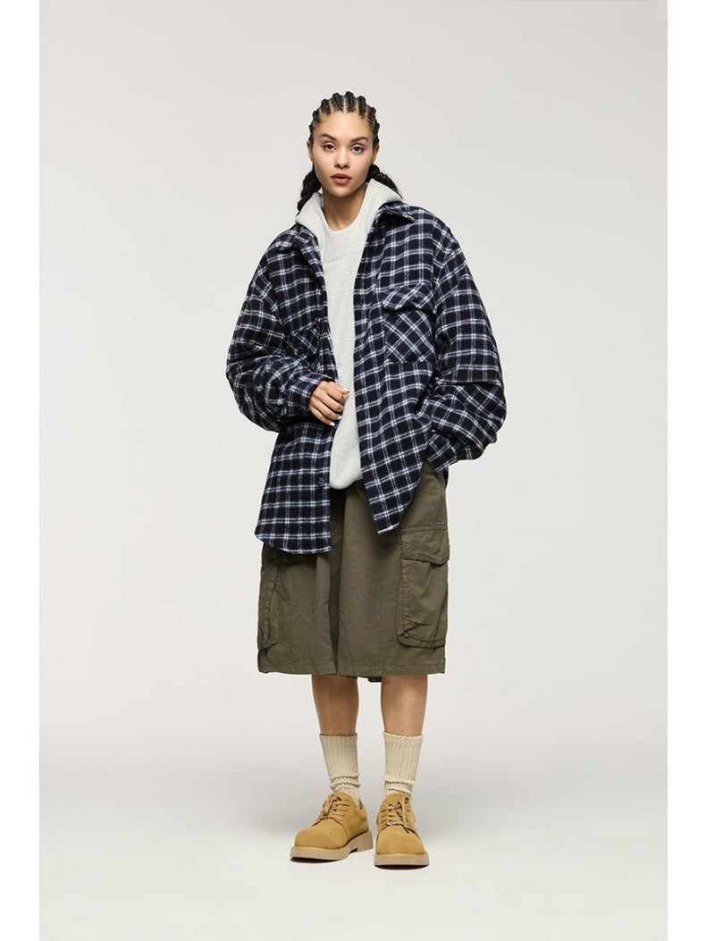 Liber Autumn Men's Button design Plaid Shirts