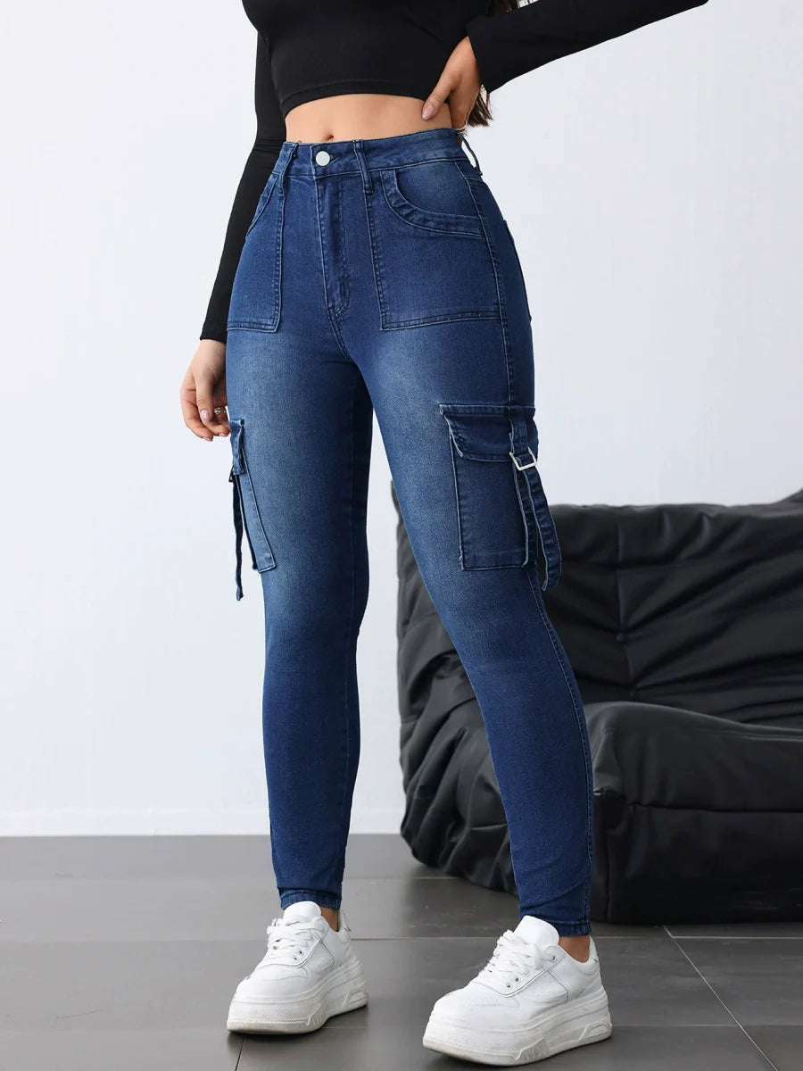 Wash Water Stretch Work Pockets Jeans