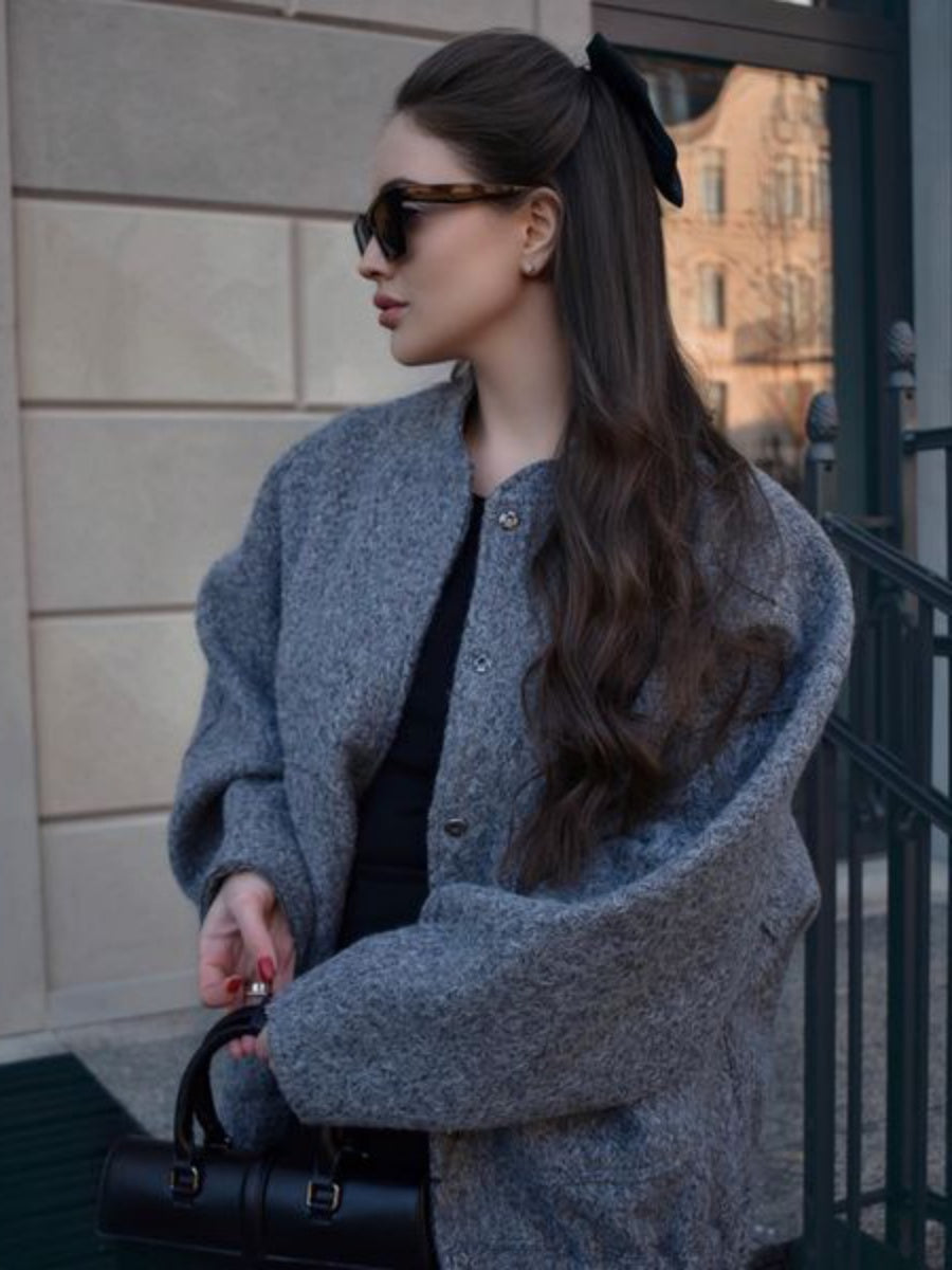 Stand Collar Solid Color Jackets