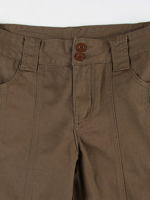 Low-rise Buttons Retro Straight-leg Pants Jeans