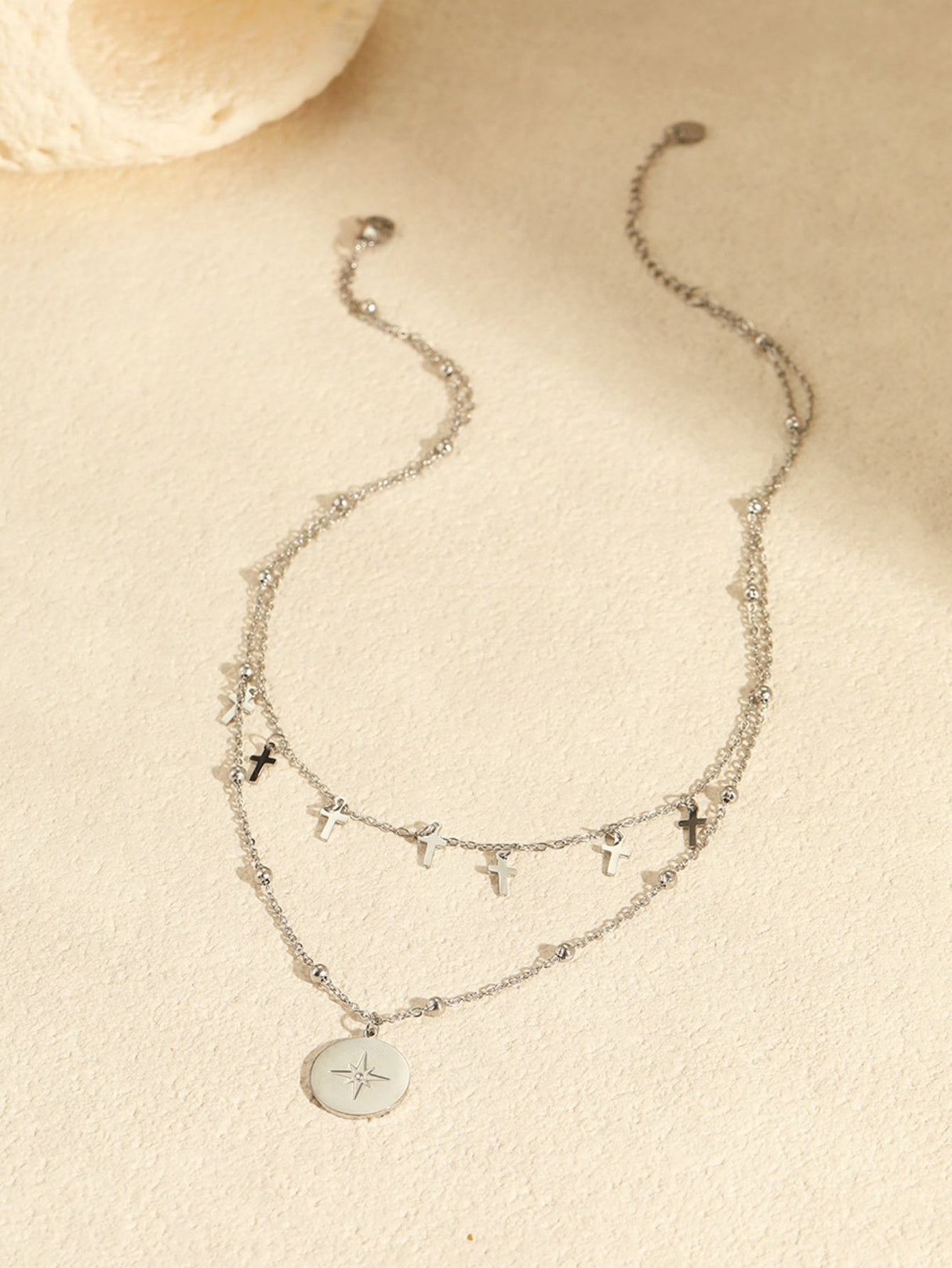 Cross Round Pendant Necklace