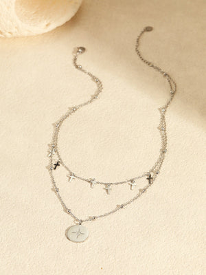 Cross Round Pendant Necklace