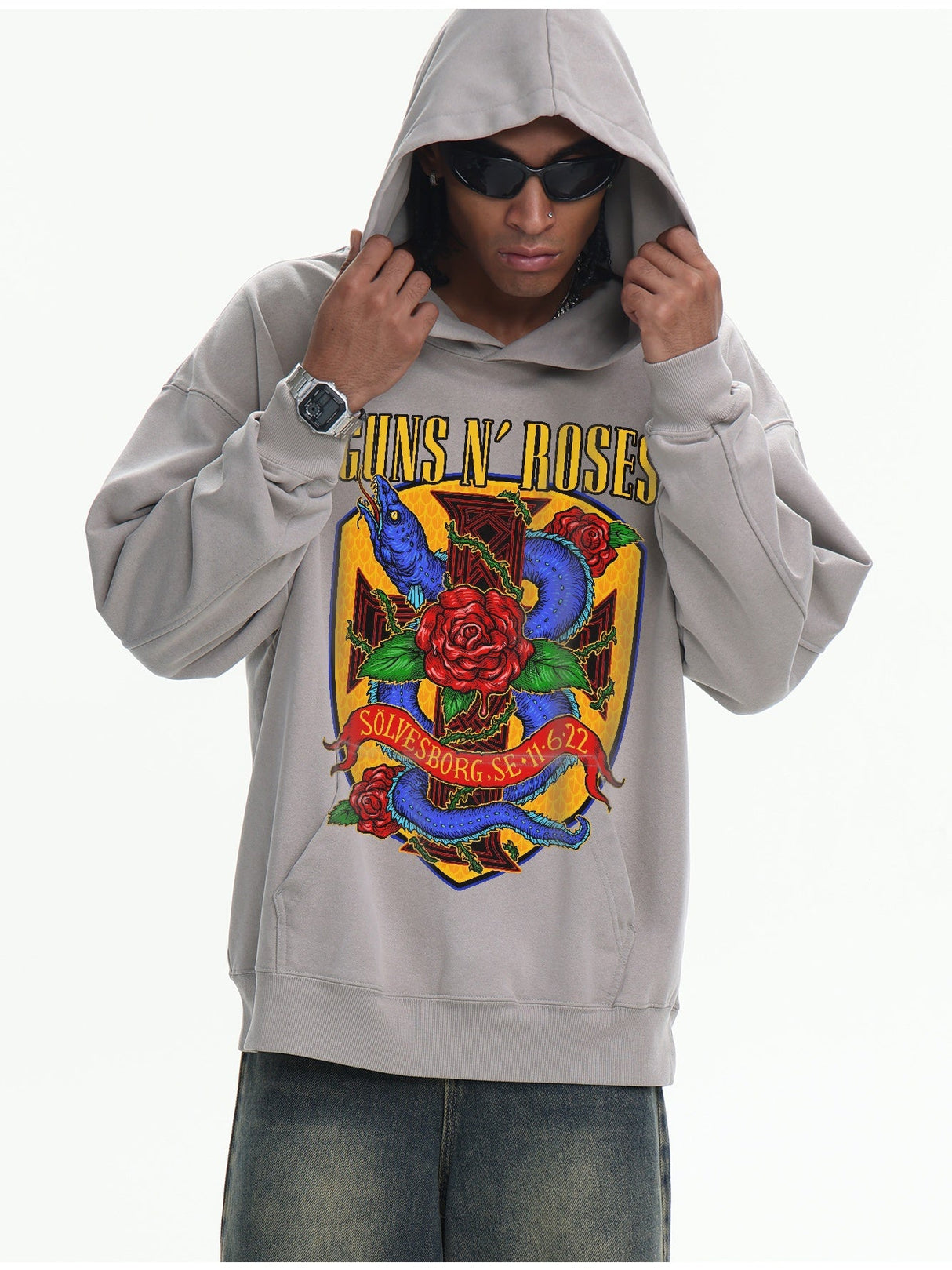 Retro Fried Snowflakes Printed Hoodies