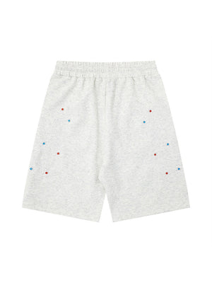 Rhinestone-studded Embroidery Vibe Loose-fit Five Points Shorts