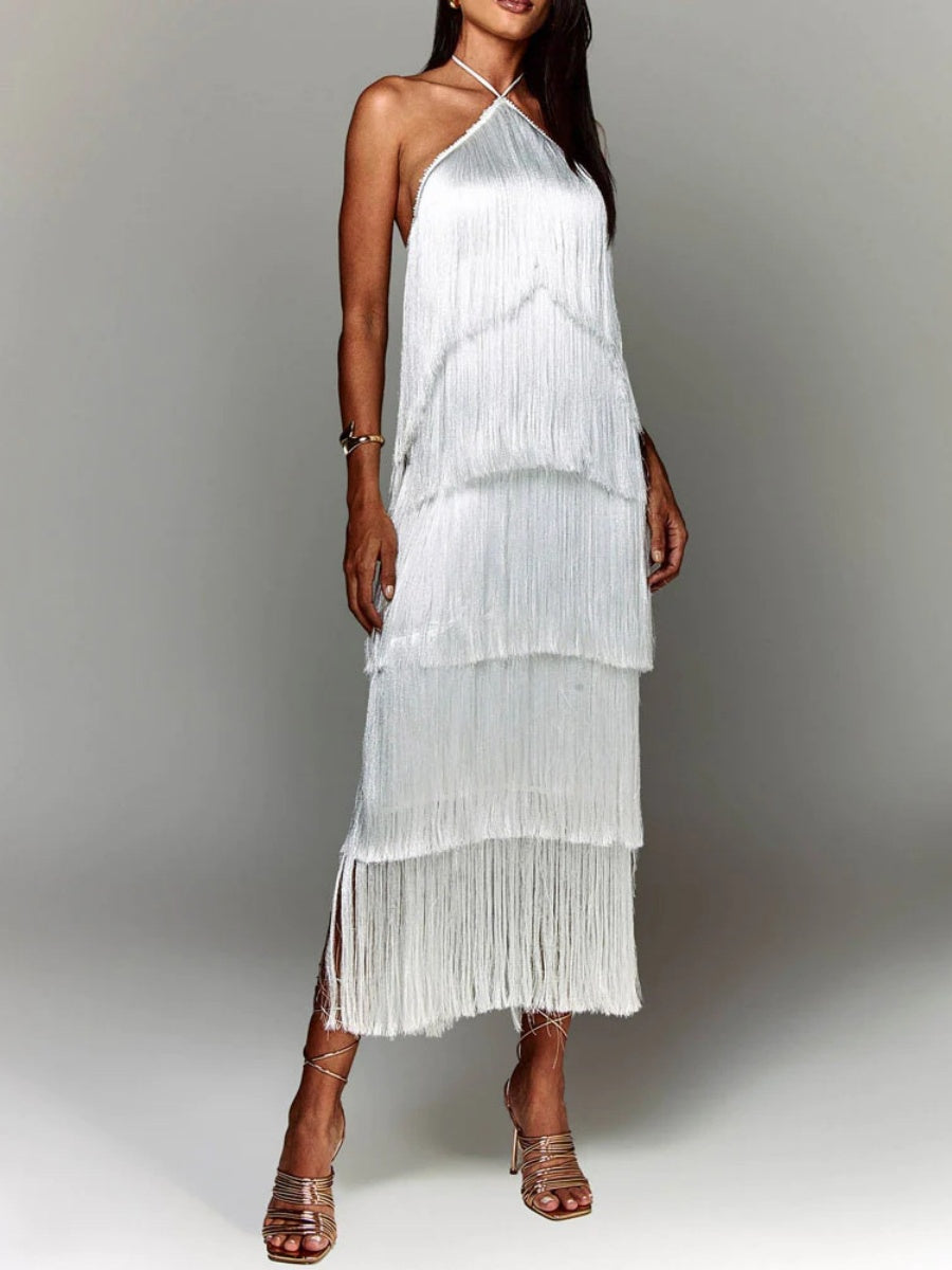 Tassel Backless Maxi Dresses