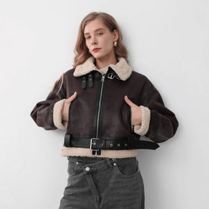 Leather Panelled Fur Pocket Jacket