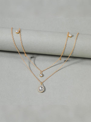 Gold-plated Teardrop Pendant Necklace