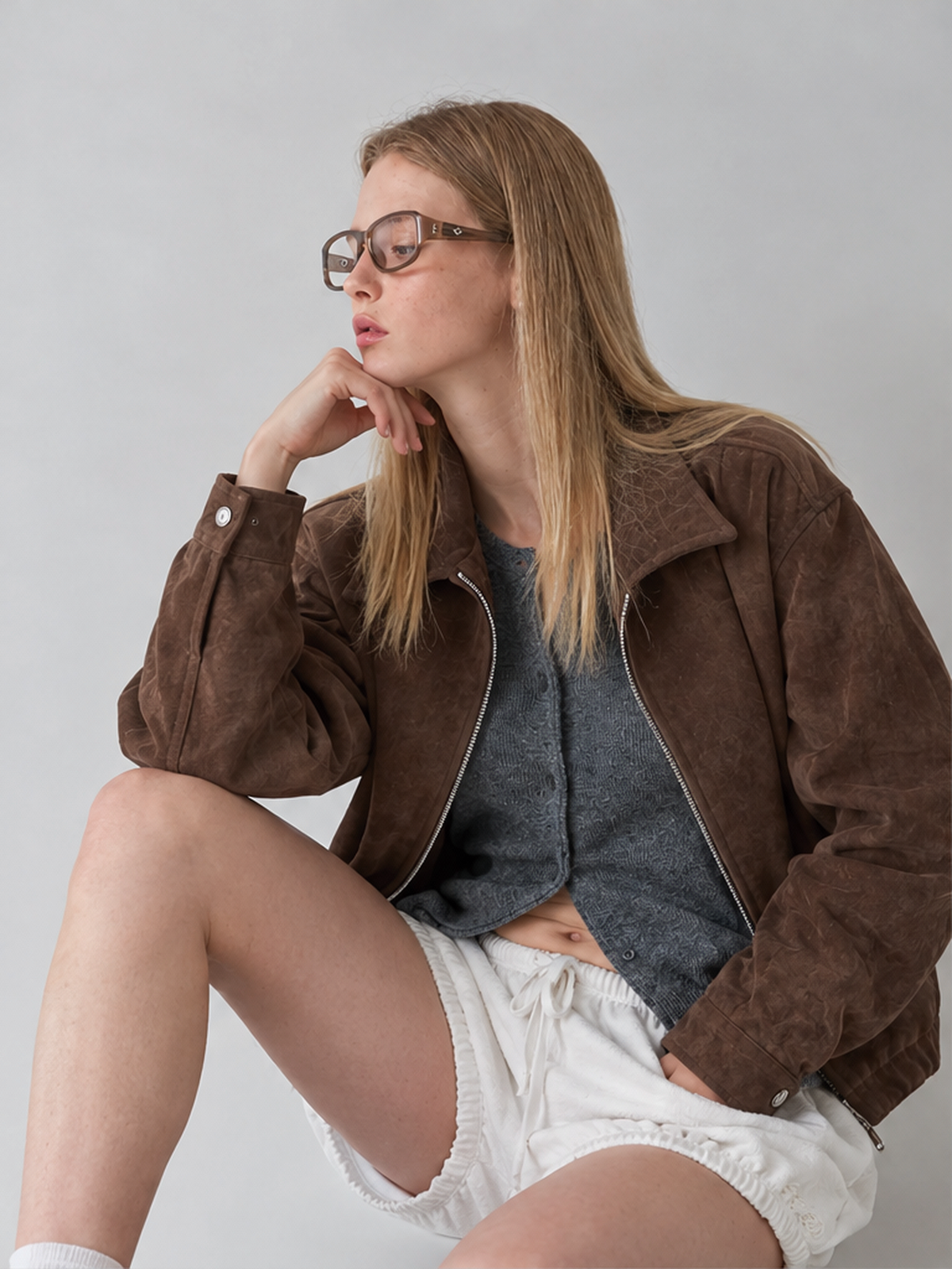 Versatile Casual Retro Style Zip-up Jacket