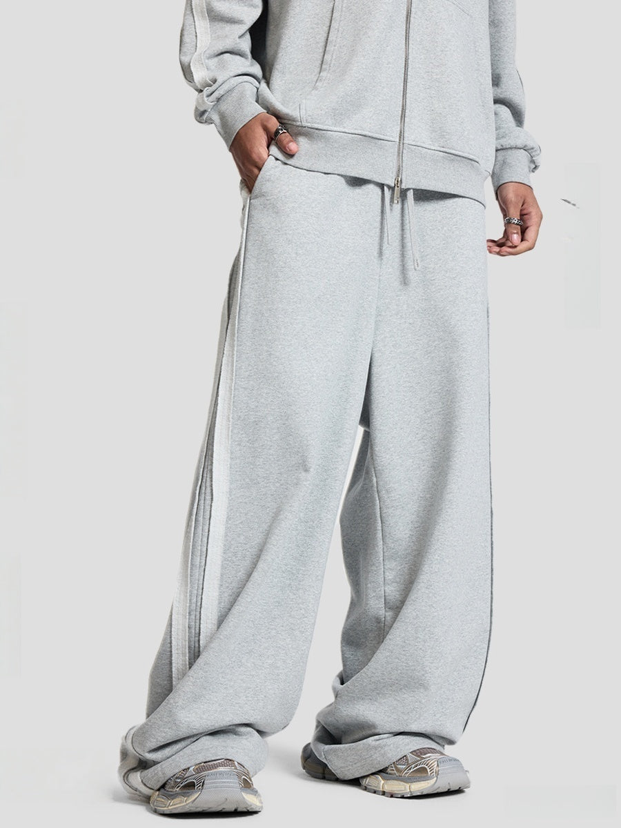 Ribbon Splicing Loose Sports Hooded Sweatshirts&Hoodies Set