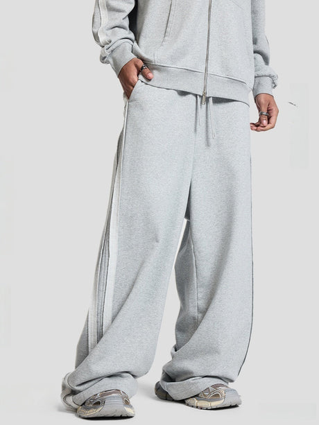 Ribbon Splicing Loose Sports Hooded Sweatshirts&Hoodies Set