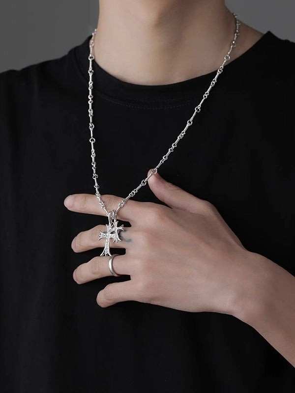 Double Cross Diamond Necklaces